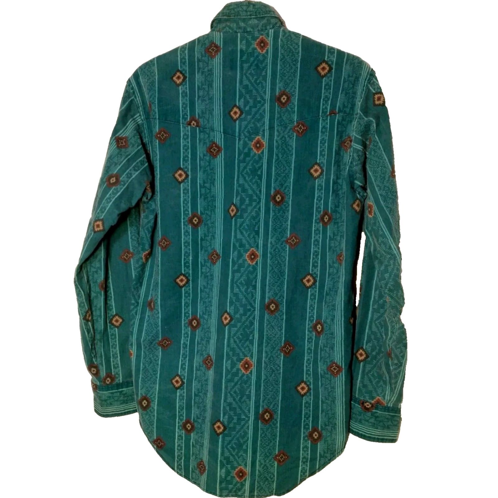 Altea VINTAGE Frontier Series Western Shirt S Teal Geometric Button-Up Casual Cowboy Ranchwear Mens Size US S / EU 44-46 / 1 - 4 Thumbnail