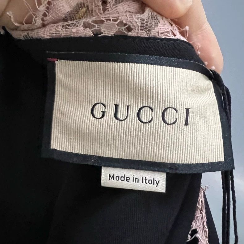 Gucci Gucci Black V-neck lace short-sleeved dress 2503-Nextarrow Size L / US 10 / IT 46 - 4 Thumbnail