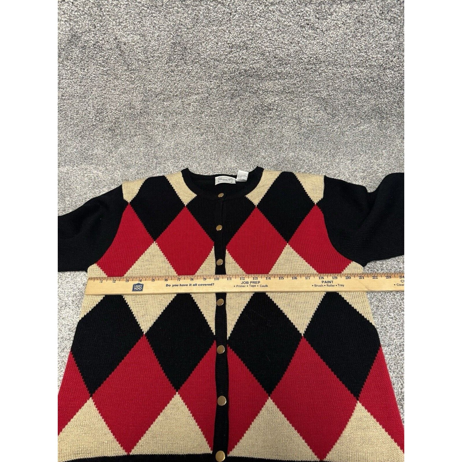 Other Vintage 80s Cardigan Sweater Petite Large Argyle Sparkly Size L / US 10 / IT 46 - 5 Thumbnail