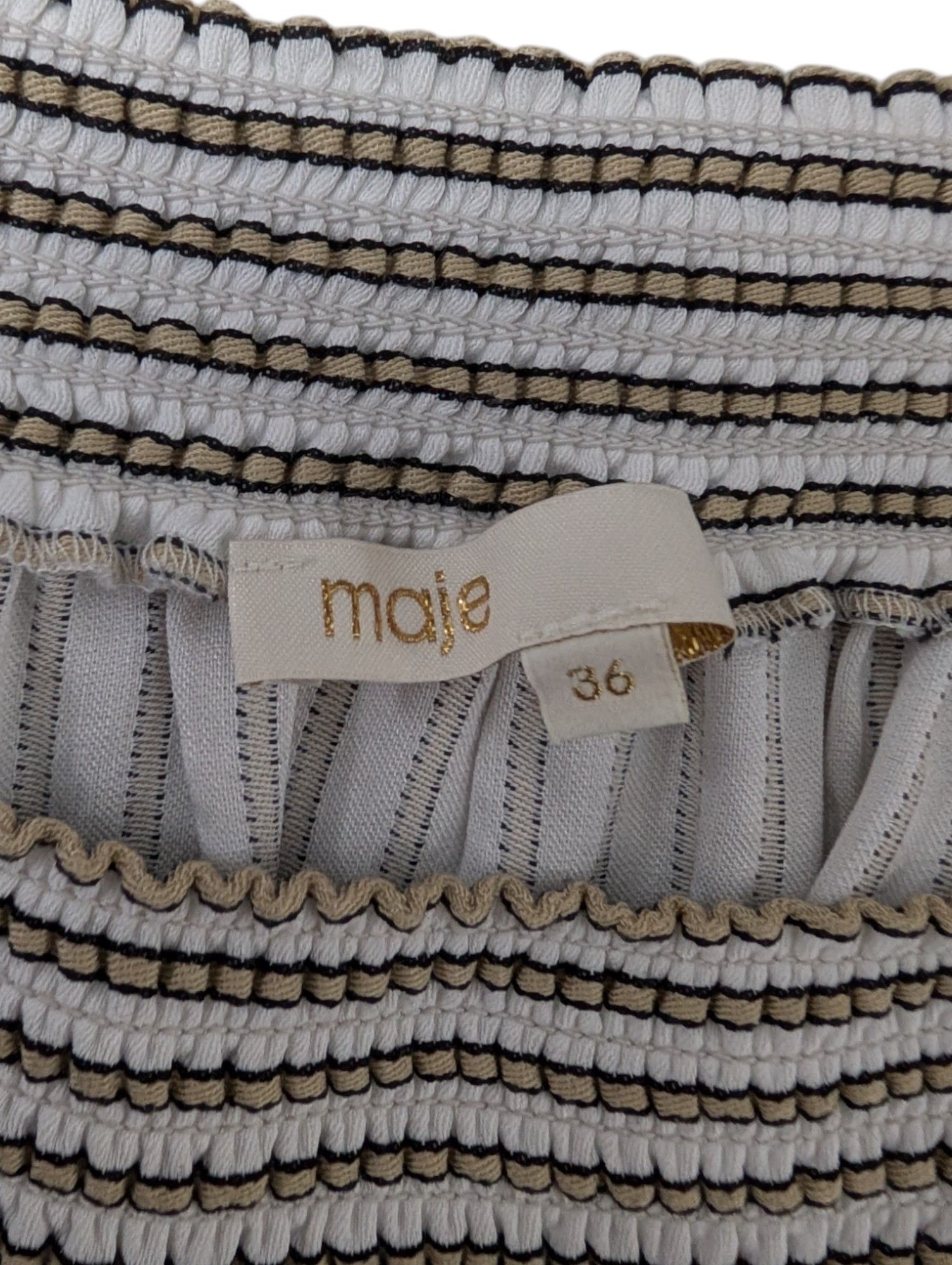 Maje Striped One-Piece Ruffled Asymmetric Dress Size XS / US 0-2 / IT 36-38 - 3 Thumbnail