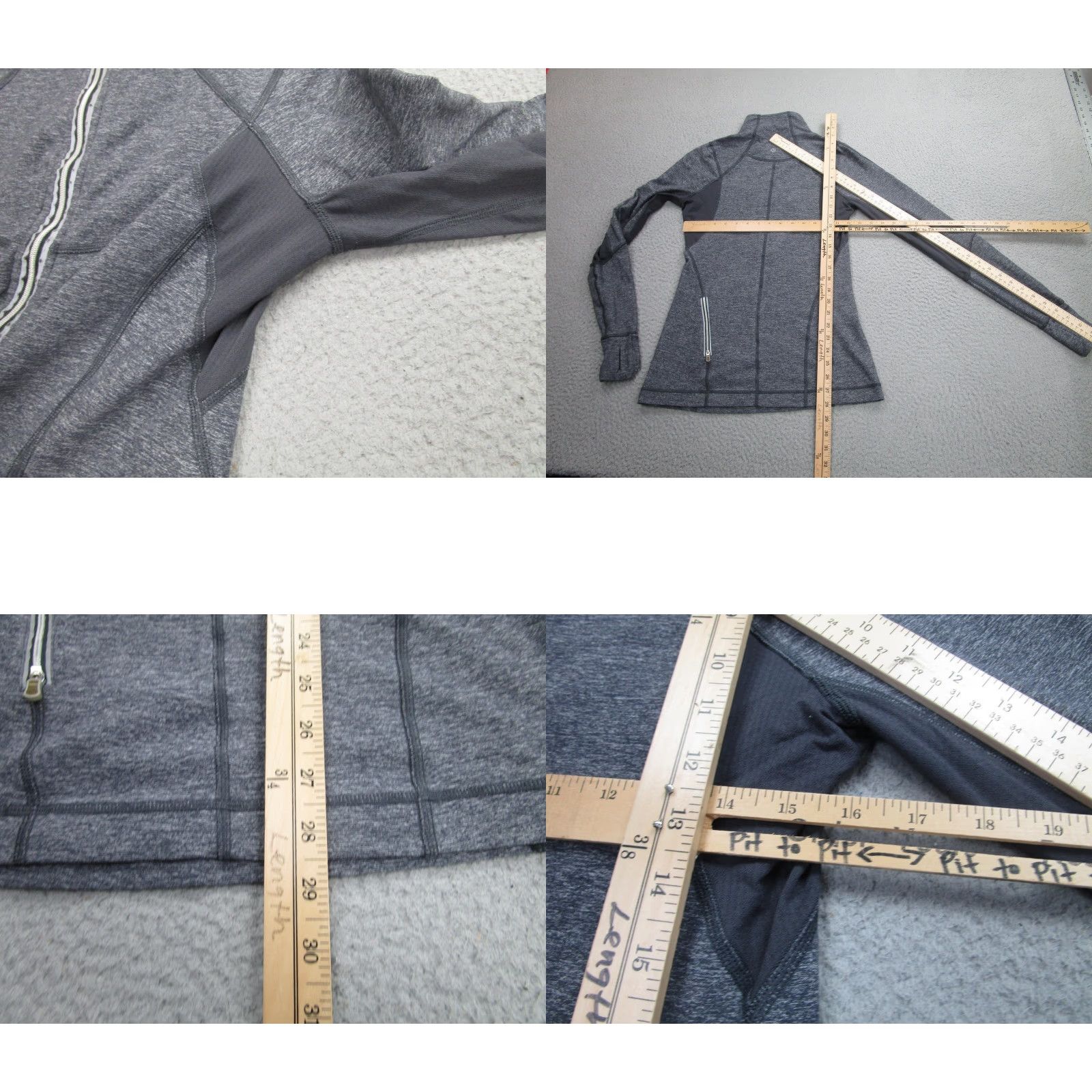 Lululemon Lululemon Pullover Women 8 Gray Mock Neck Half Zip Long Sleeve Thumbholes Reflective Running Gym Yoga Size M / US 6-8 / IT 42-44 - 8 Thumbnail