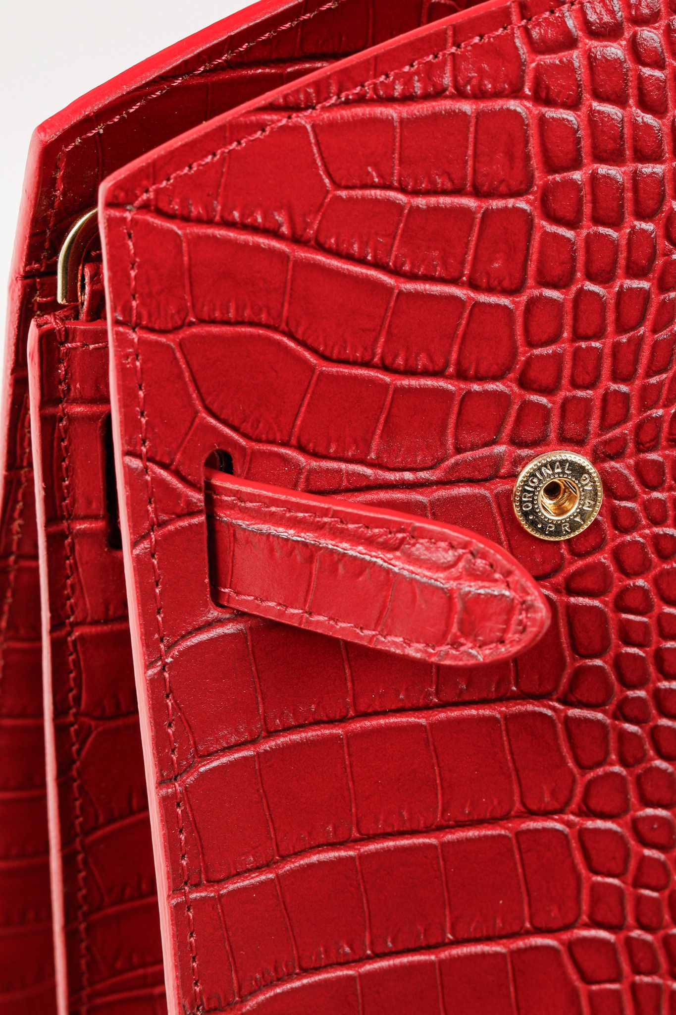 Designer Teddy Blake Kate Red Croco Embossed Leather Handbag Size ONE SIZE - 9 Thumbnail