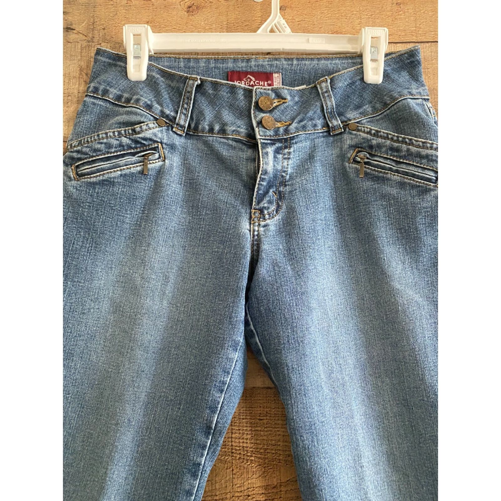 Jordache VINTAGE Jordache Jeans Women 9/10 Blue Denim Lo-Rise Stretch Pockets Sc Size 30" / US 8 / IT 44 - 2 Thumbnail