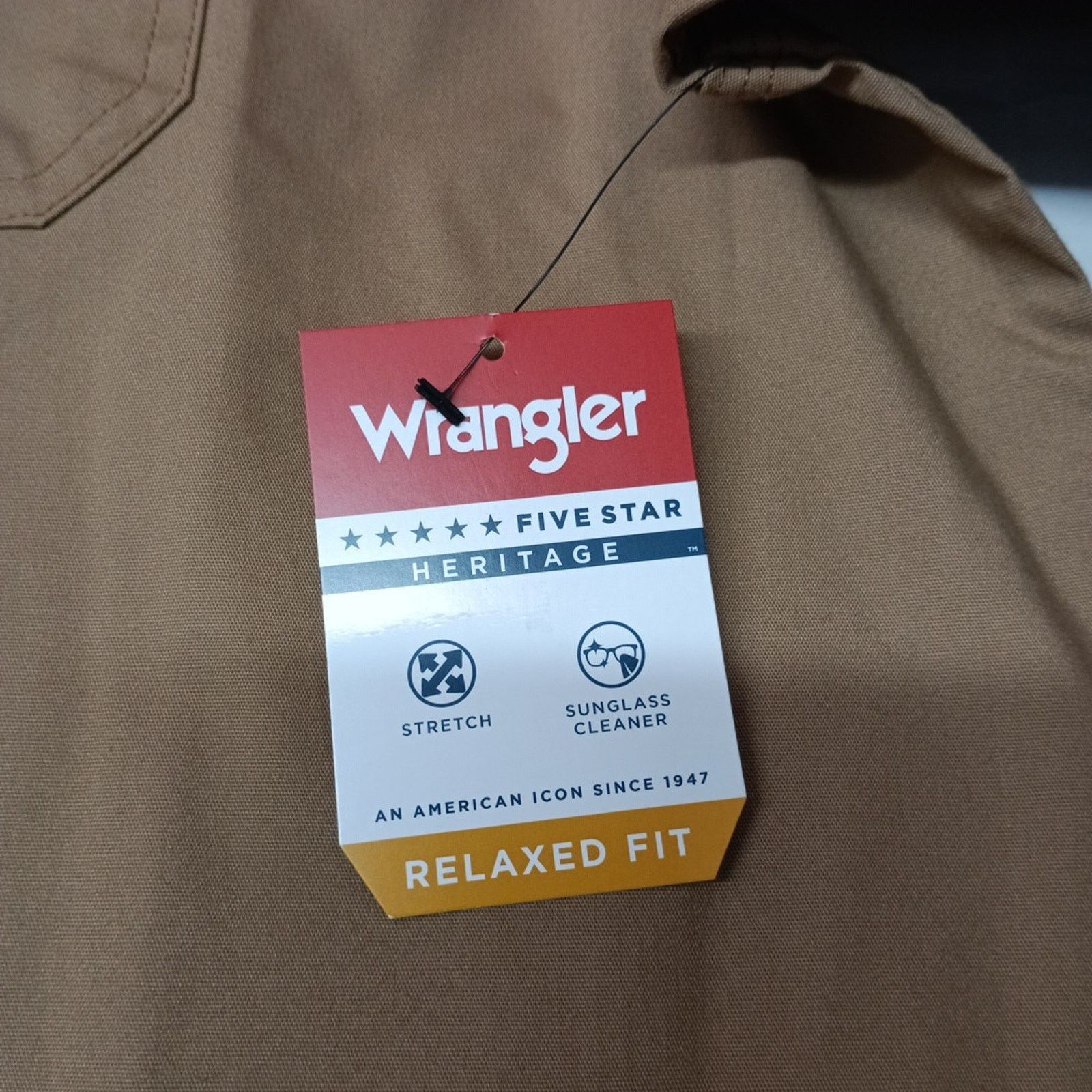 Wrangler Wrangler Big Men's Relaxed Fit Woven Shirt Size XL Brown Size US XL / EU 56 / 4 - 3 Thumbnail