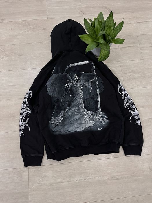 Christian Audigier 🔥Y2K ED HARDY STYLE SKULL ZIP UP HOODIE VINTAGE FULL