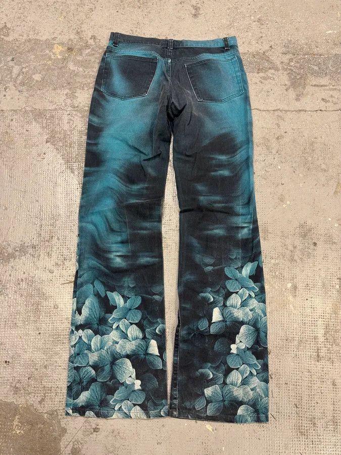Designer × Roberto Cavalli × Vintage FW2000 Roberto Cavalli Blue Flowers Spectrum Pants Size US 31 - 3 Thumbnail