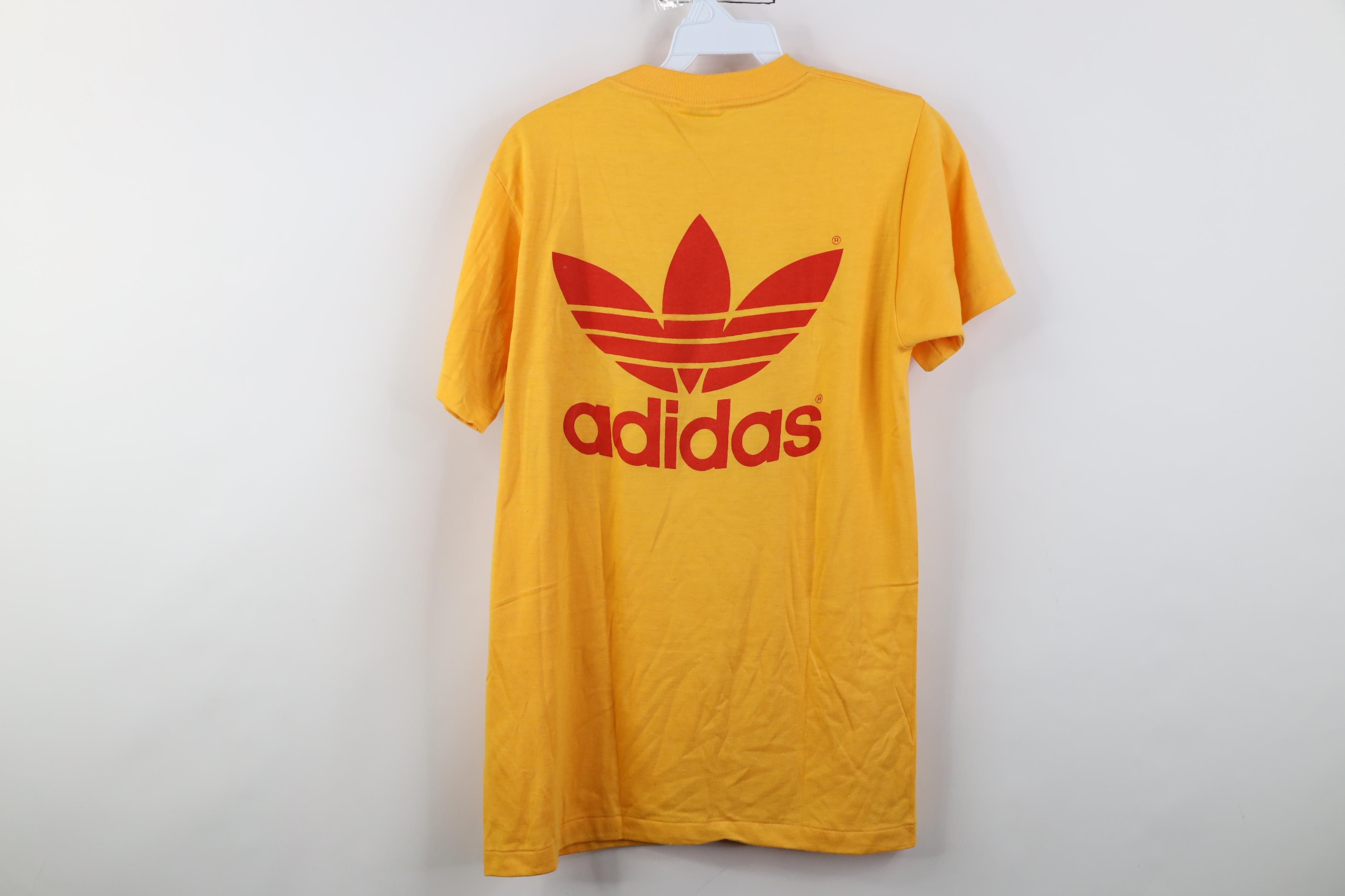 Adidas Deadstock Vintage 80s Adidas Trefoil Big Logo T-Shirt USA Size US S / EU 44-46 / 1 - 10 Thumbnail