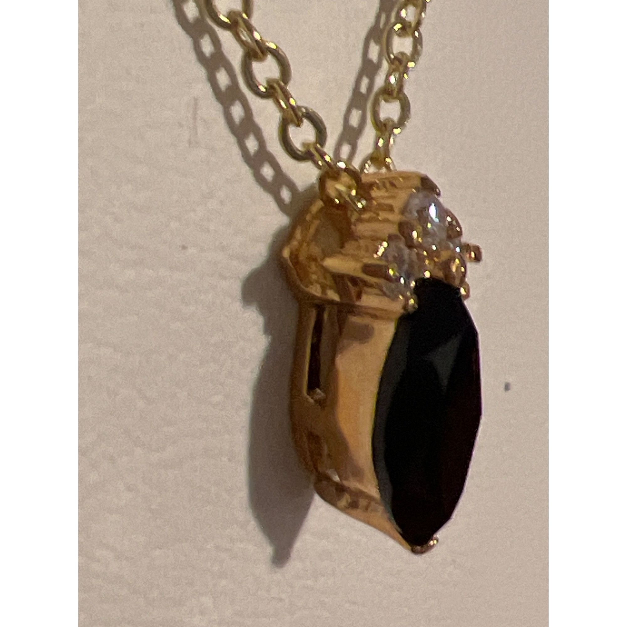Swarovski Vintage Swarovski Gold Tone Pendant Necklace Clear Black Cry Size ONE SIZE - 3 Thumbnail