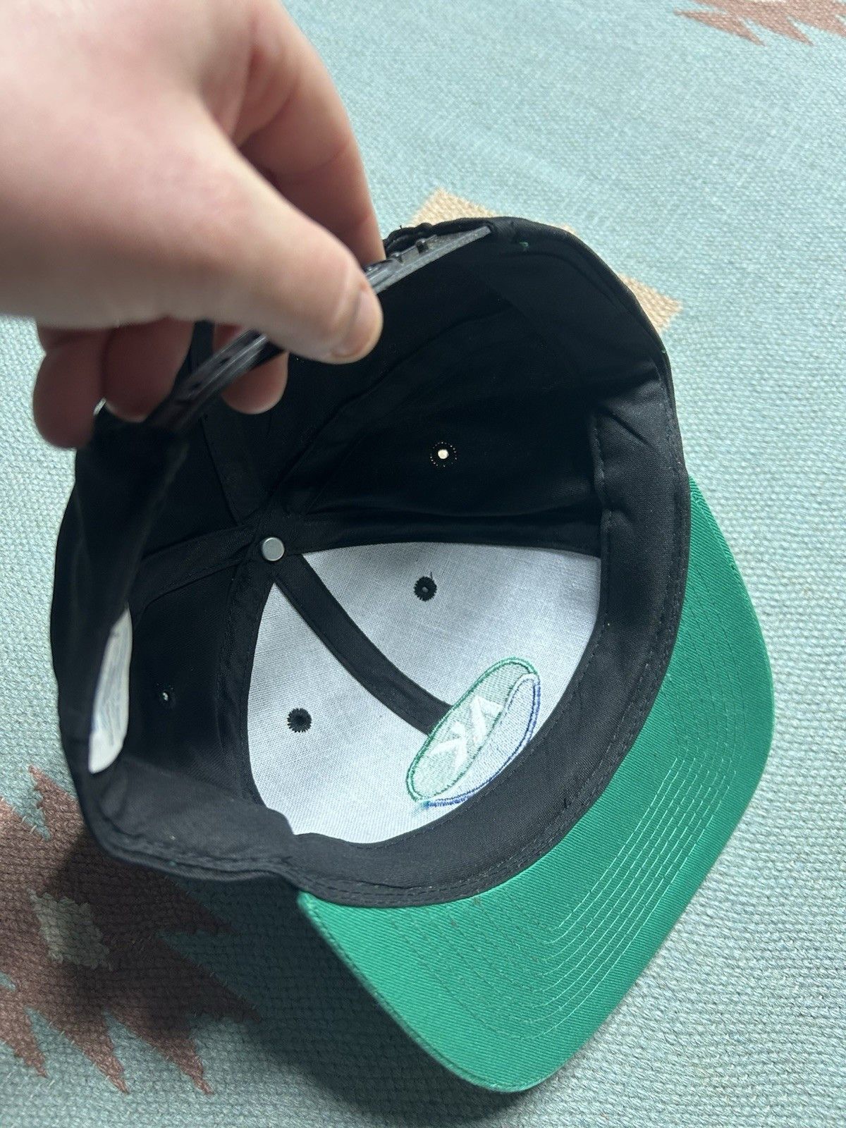 Vintage Vtg SnapBack hat NK seeds black teal embroidered farm feed Size ONE SIZE - 6 Thumbnail