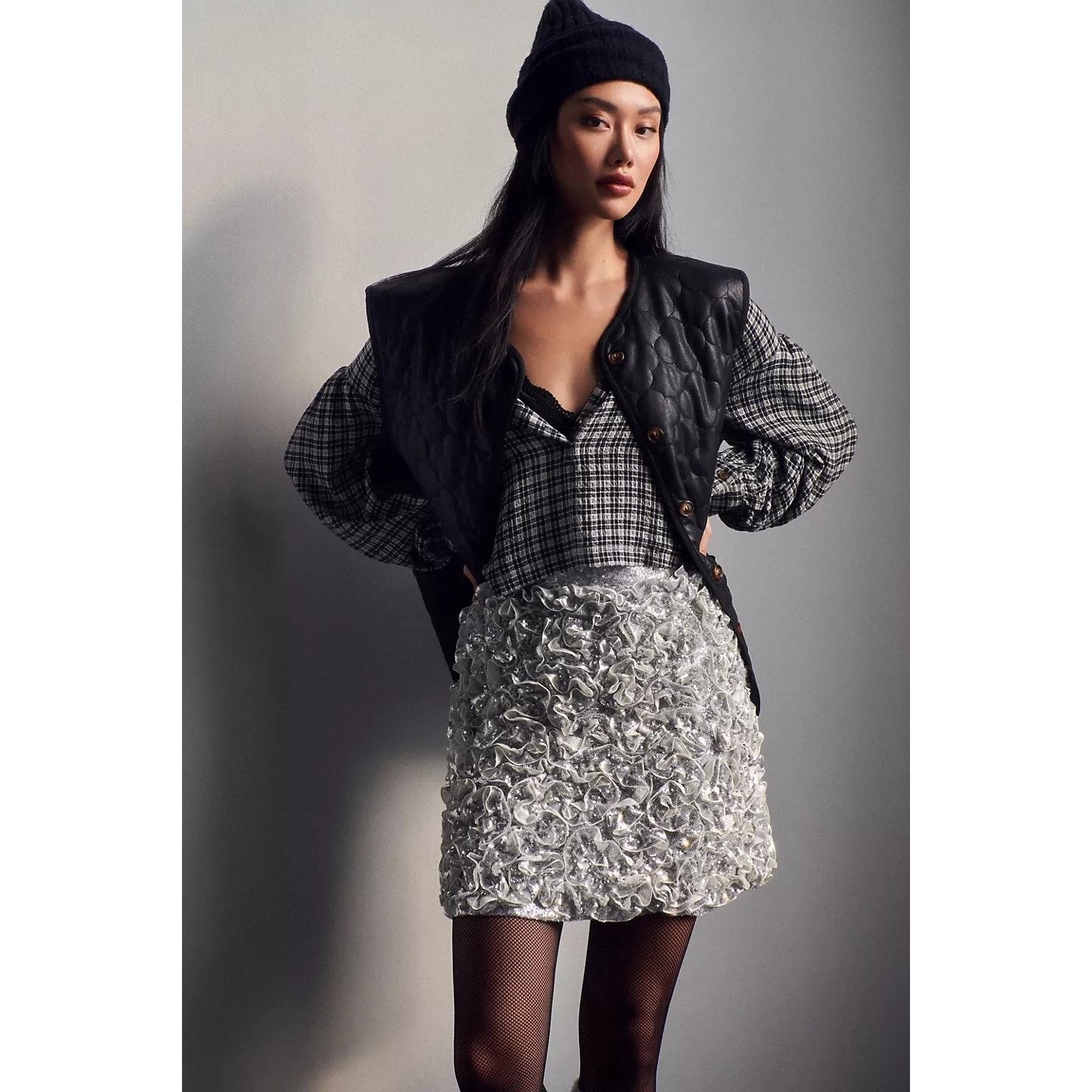 Anthropologie New Anthropologie Mare Mare 3-D Sequin Mini Skirt $198 SMALL Size 28" / US 6 / IT 42 - 2 Thumbnail