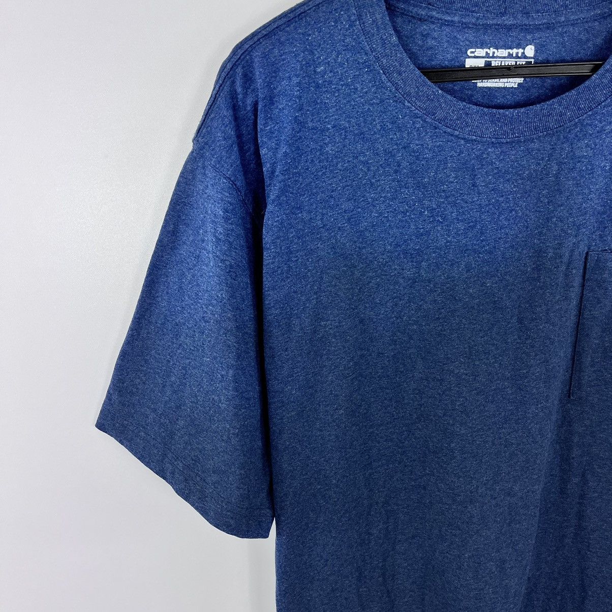 Carhartt Carhartt T-Shirt Logo on Pocket Relaxed Fit Navy Size 2XL Size US XXL / EU 58 / 5 - 2 Thumbnail