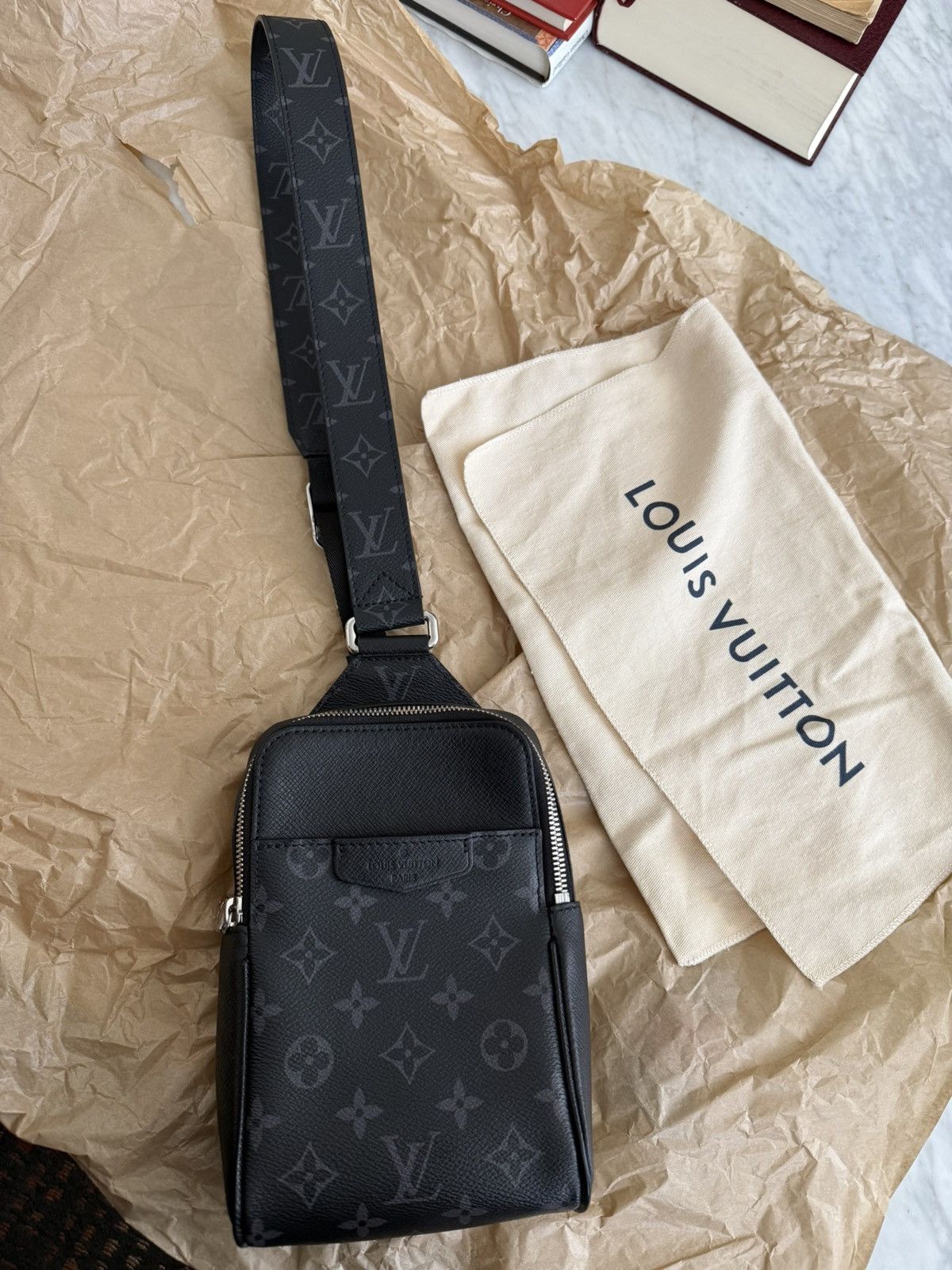 Louis Vuitton Louis Vuitton Outdoor Slingbag Taigarama Black M30741 Size ONE SIZE - 1 Thumbnail