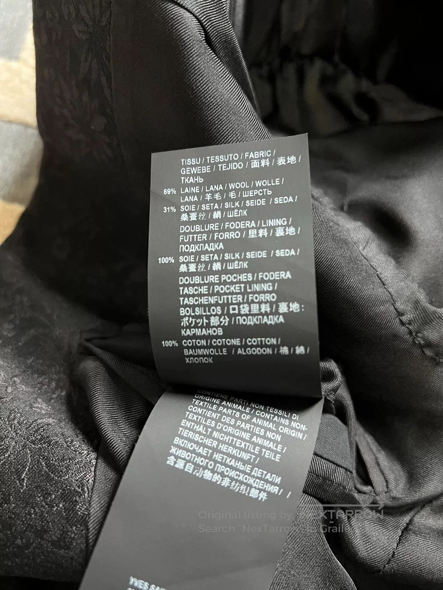 Saint Laurent Paris Saint Laurent Black Floral Jacquard Blazer. Size US M / EU 48-50 / 2 - 5 Thumbnail