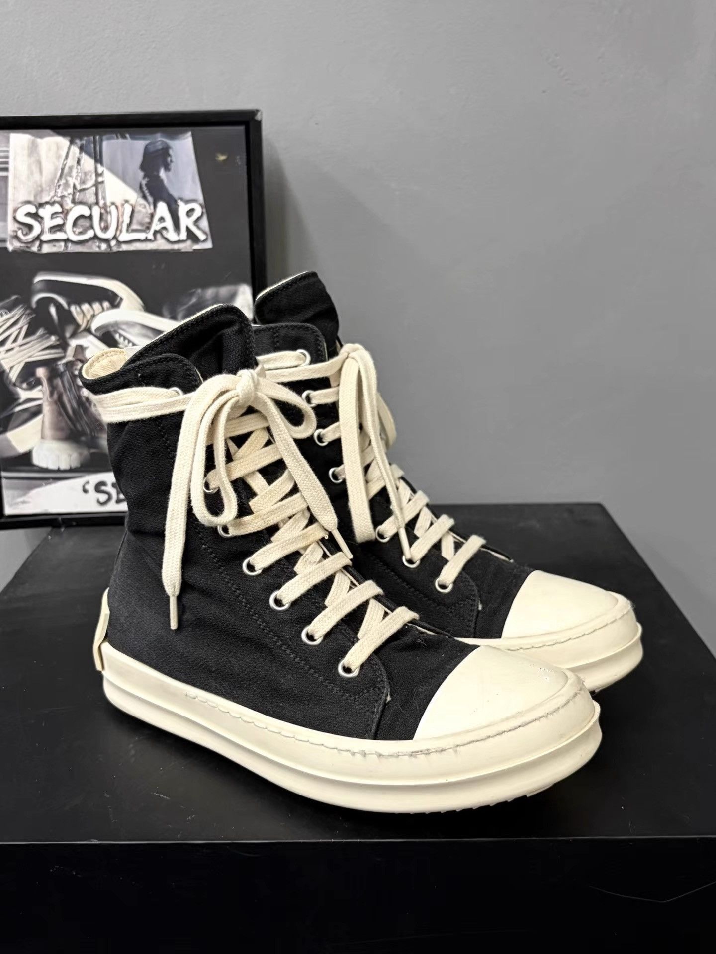Rick Owens RickOwens High-top Canvas Jumbo Sneakers K34 Size US 5 / IT 35 - 3 Thumbnail