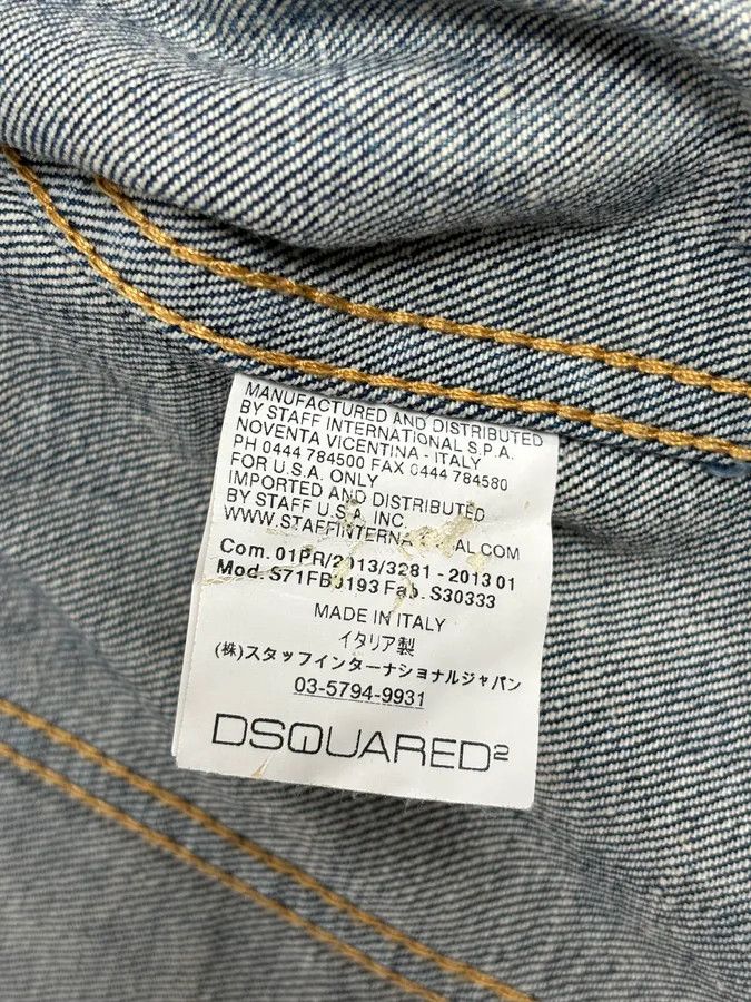 Dsquared2 SS2013 Dsquared2 Blue Distressed Leopard Collar Denim Vest Size US M / EU 48-50 / 2 - 13 Thumbnail