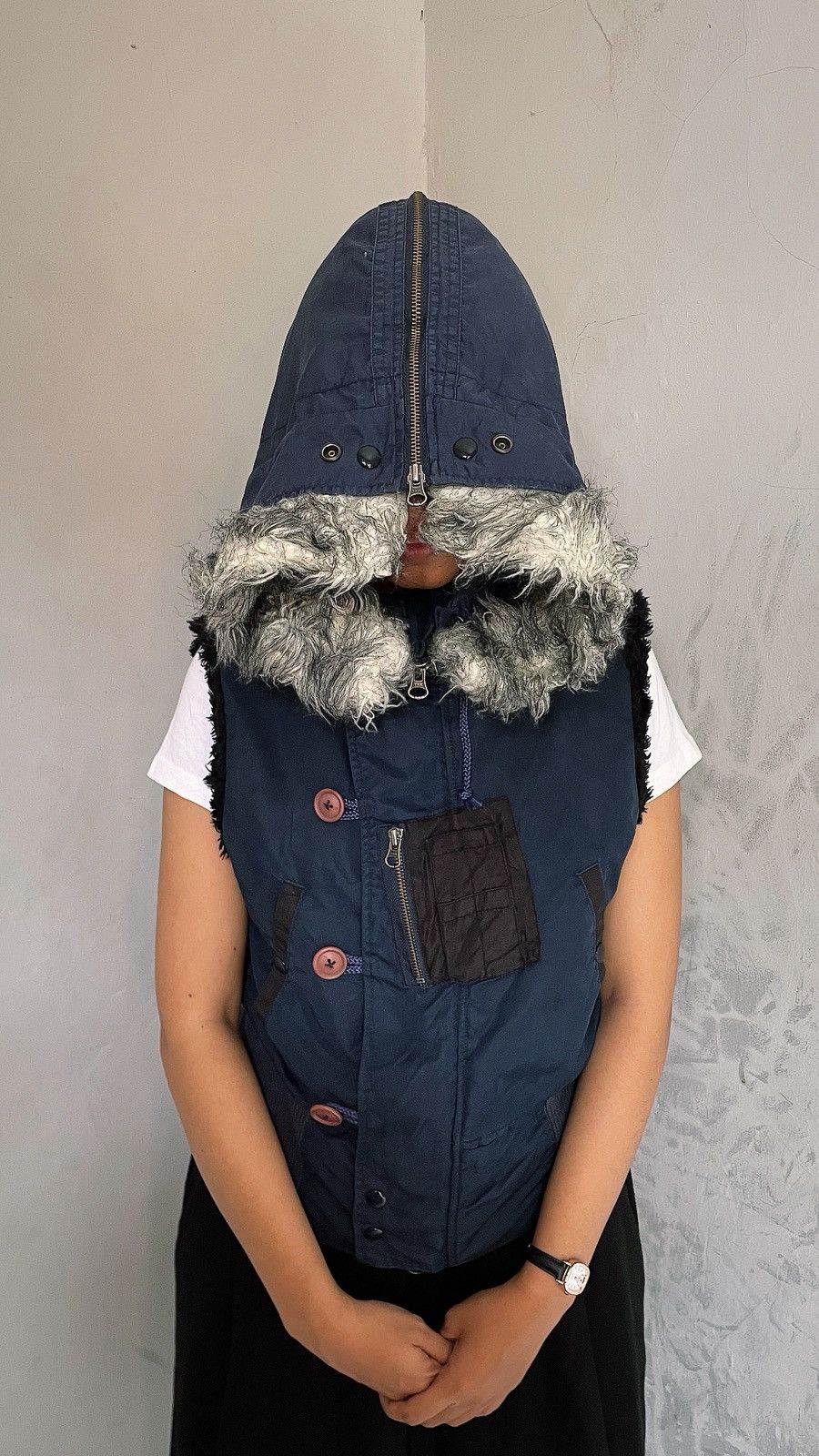 Japanese Brand 00’s MuChacha Japan N-2B Raccoon Fur Vest LGB Style Size US S / EU 44-46 / 1 - 13 Thumbnail