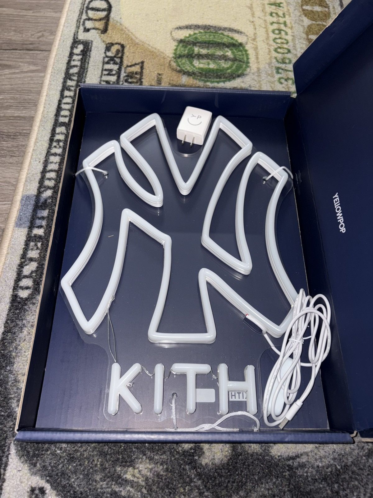 Kith × New York Yankees Kith Yellowpop New York Yankees LED Neon Sign ...