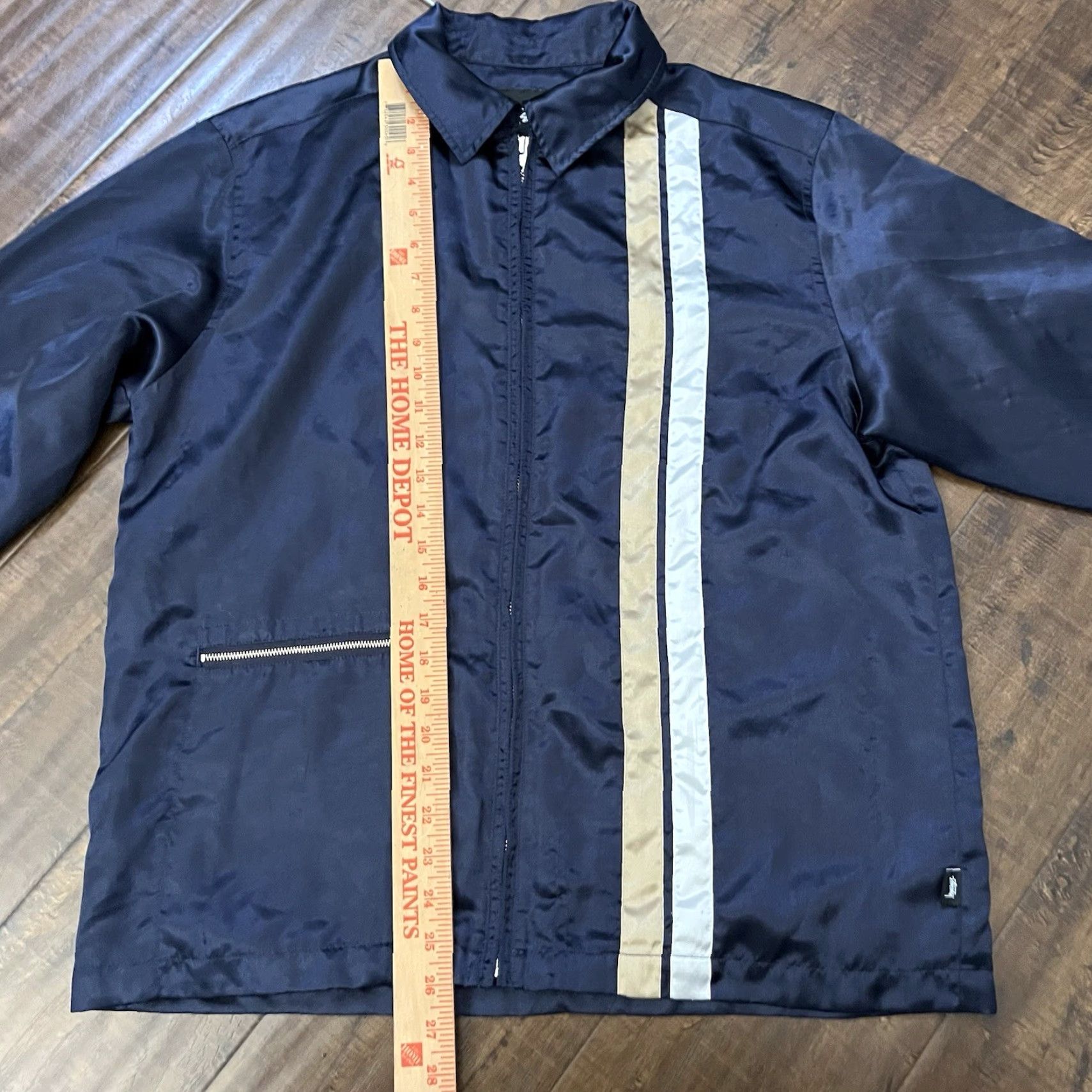Vintage Stussy Mens Navy Blue Satin Racing Full Zip Jacket Medium Cafe Vintage RARE Size US M / EU 48-50 / 2 - 7 Thumbnail
