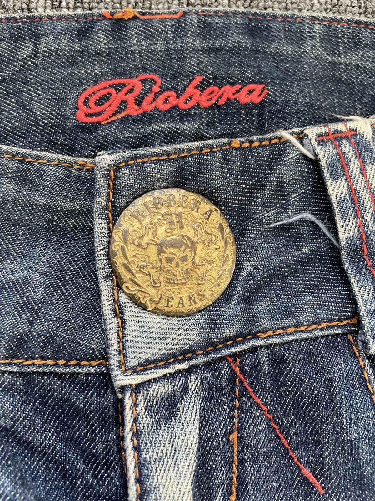 Japanese Brand Vintage Y2K Reobera Low Rise Boot Cut Distressed Flare Jeans Size 31" - 4 Thumbnail