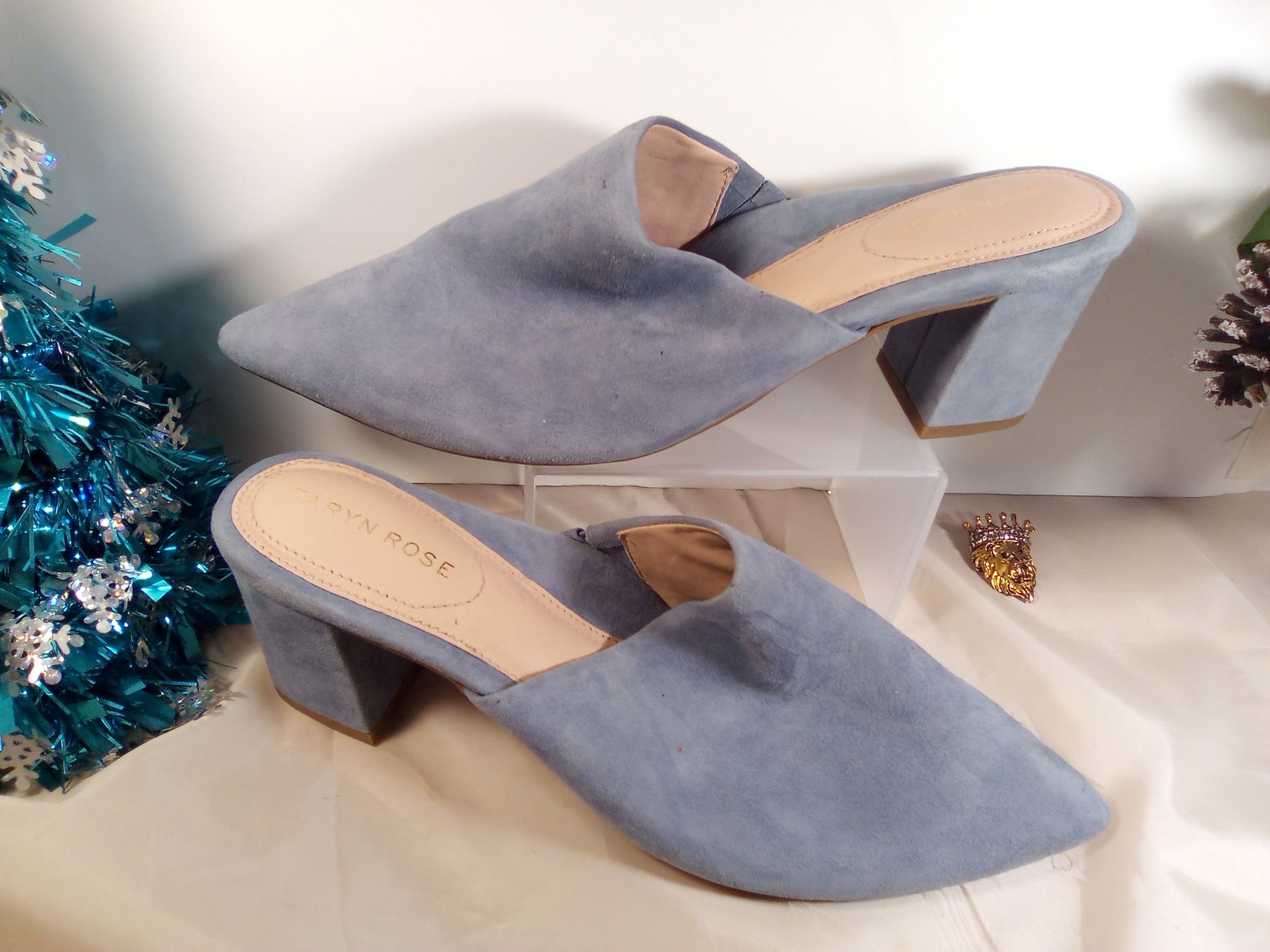 Other TARYN ROSE LIGHT BLUE SUEDE LEATHER SLIDER CASUAL SANDAL 9M Size US 9 / IT 39 - 1 Thumbnail
