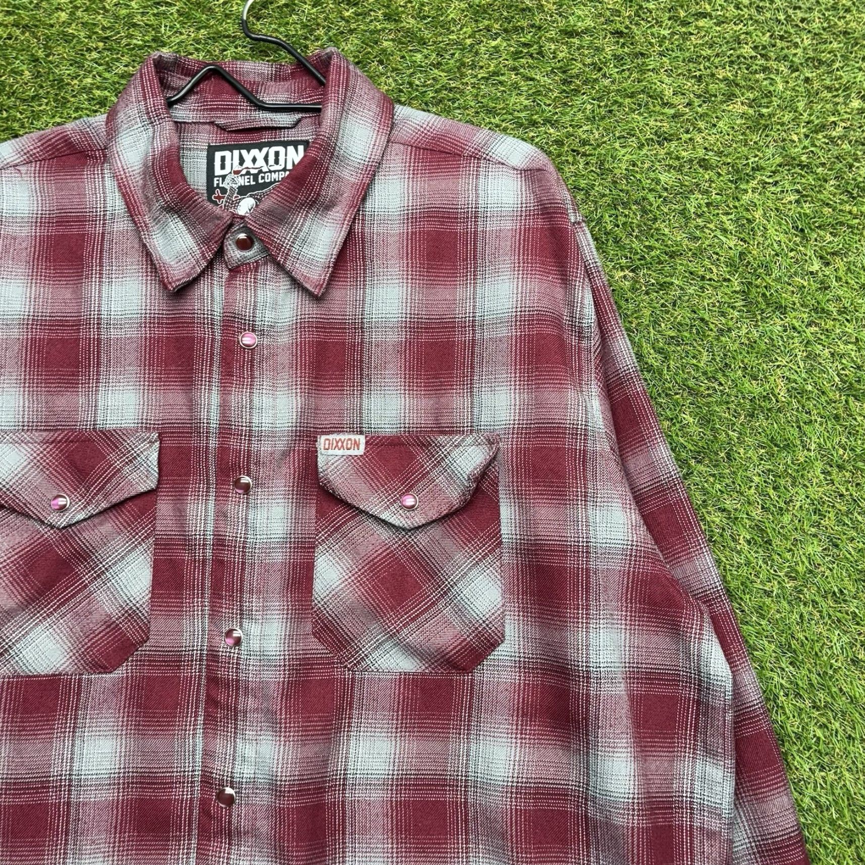 Vintage Dixxon Flannel Shirt Mens XL Burgundy Red Snap PINOT Workwear Biker Casual Vintage No N/A Size US XL / EU 56 / 4 - 2 Thumbnail