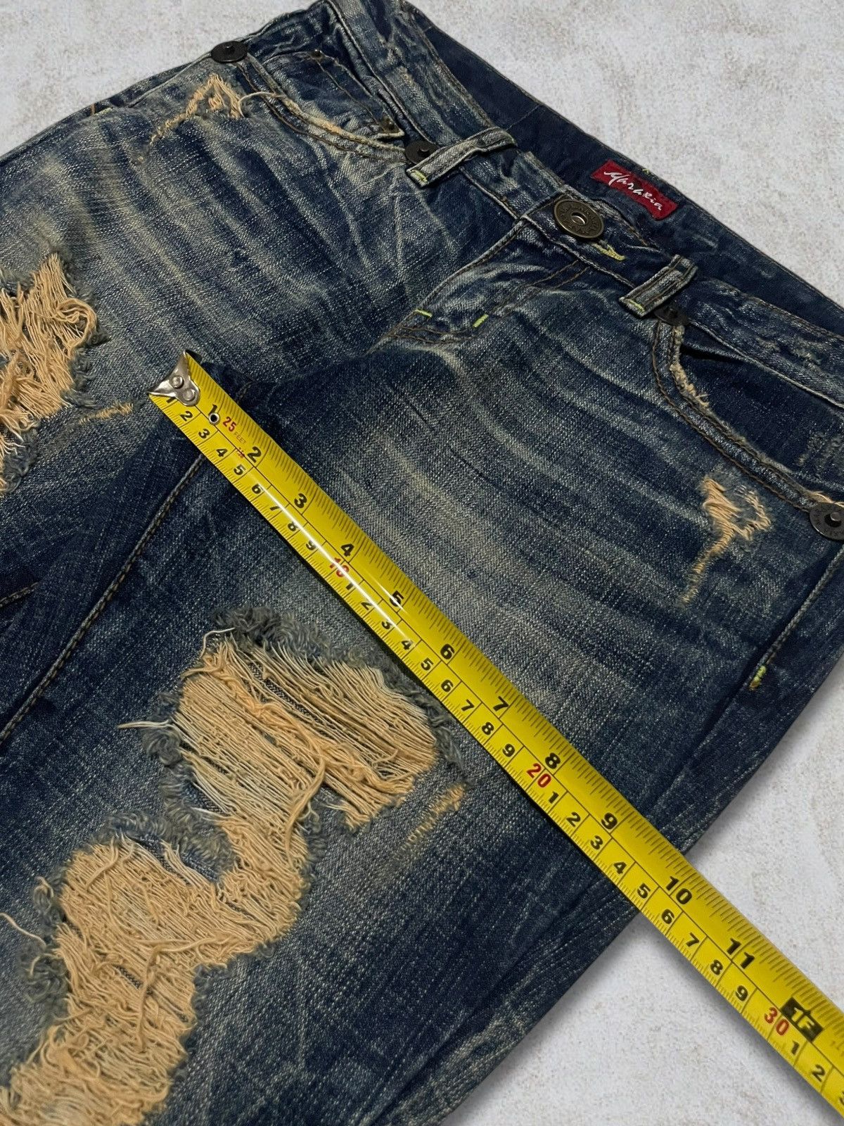 GOSTAR DE FUGA Maraxia Mudwash Distressing Flared Cracked Design Denim Size 25" / US 0 / IT 36 - 21 Thumbnail