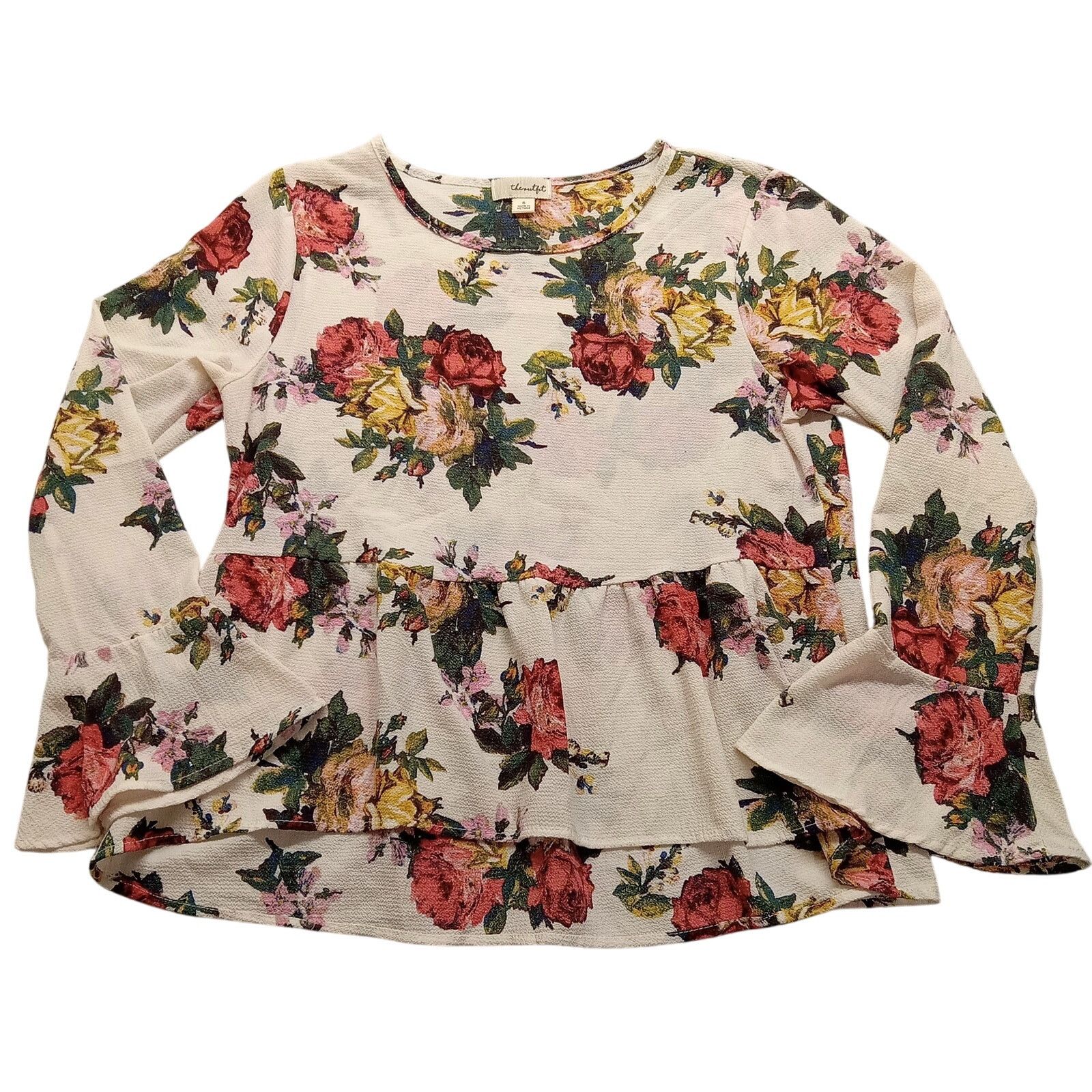 & Other Stories The Outfit Peplum Top Women's S Sequin Cream Floral Ruffle Size S / US 4 / IT 40 - 1 Thumbnail