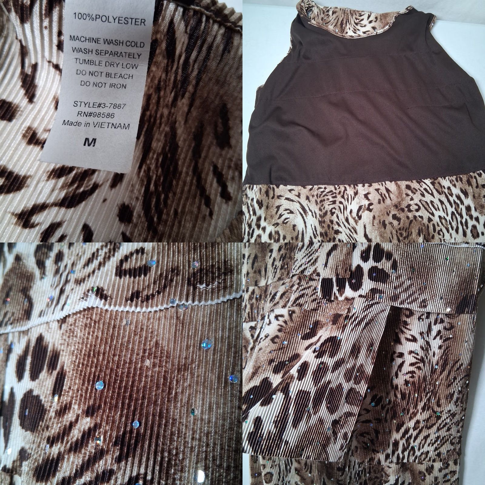 Vintage VINTAGE Brittany Black Shirt M Cat Print Sleeveless Ribbed Mirrored Flutter Size M / US 6-8 / IT 42-44 - 8 Thumbnail