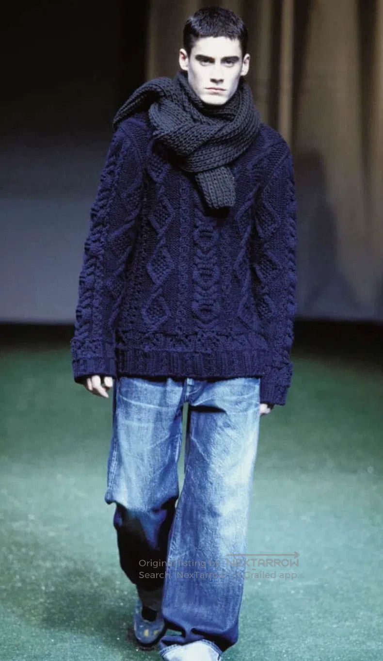 Yohji Yamamoto Yohji Yamamoto 2002aw blue hand-knitted turtleneck sweater Size US L / EU 52-54 / 3 - 8 Thumbnail