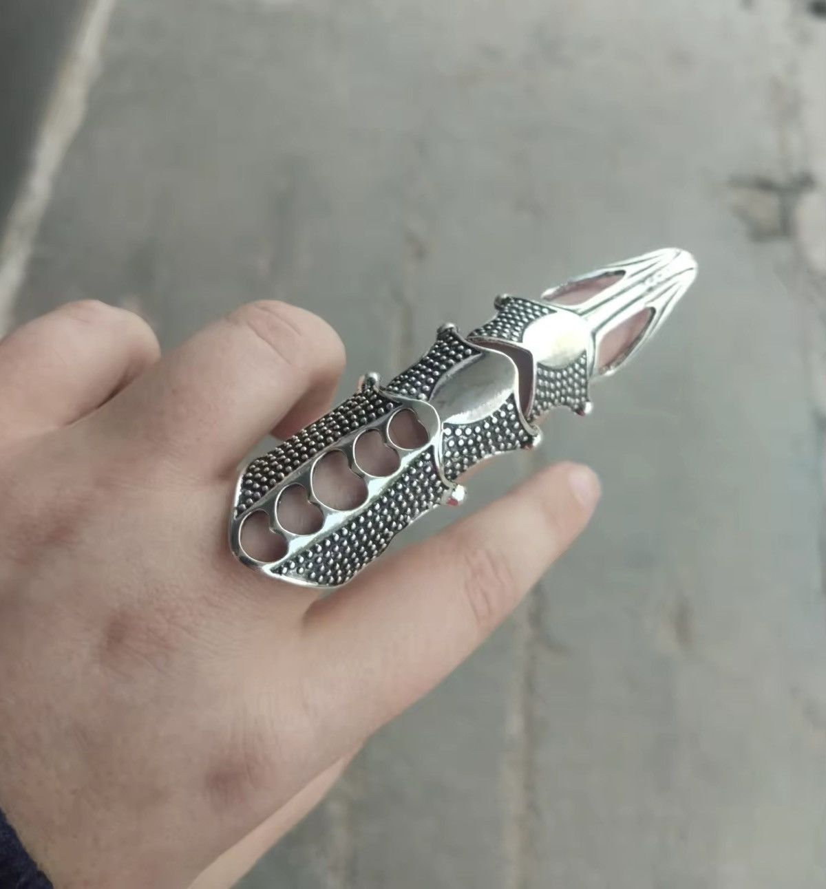 Jewelry Skull Armour Knuckle Adjustable Finger Ring Size ONE SIZE - 3 Thumbnail