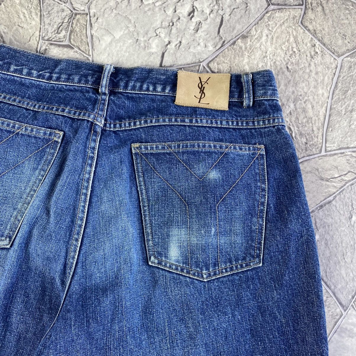Yves Saint Laurent Vintage Yves Saint Laurent Jeans YSL Denim Jeans Big Logo Size US 36 / EU 52 - 5 Thumbnail