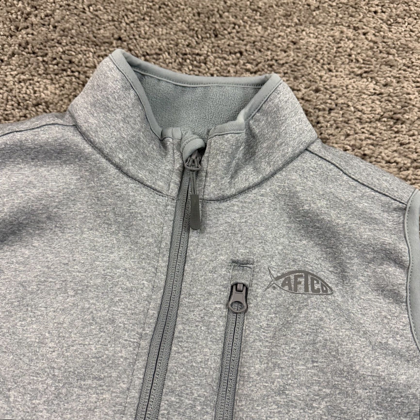 Vintage AFTCO Vest Mens L Gray Fleece Full Zip Outdoors Pockets Breathable Windbreaker Outdoor Hiking Casual Travel Size US L / EU 52-54 / 3 - 2 Thumbnail