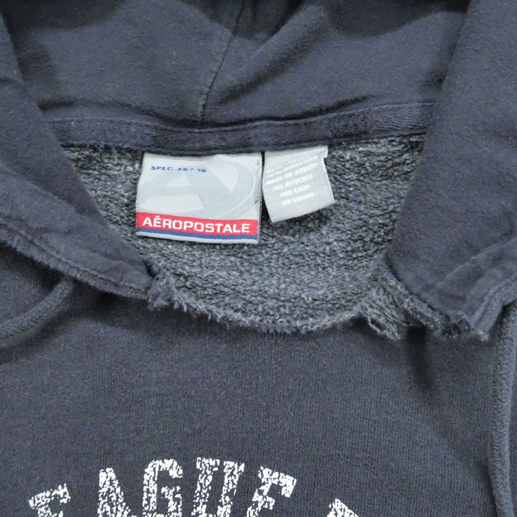 Aeropostale VINTAGE Aeropostale Hoodie Mens XL Blue Pullover Distressed Grunge Football 90s Y2K Logo Hooded Size US XL / EU 56 / 4 - 6 Thumbnail