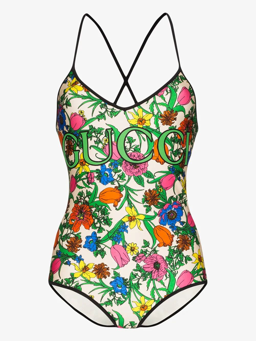 Gucci Gucci Floral Print Logo 1 Piece Swimsuit Bathingsuit S Small Size S / US 4 / IT 40 - 1 Thumbnail