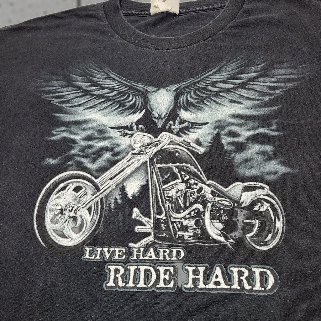 Vintage VINTAGE National Heritage "Live Free Ride Hard" Motorcycle T-Shirt Black XL Biker Men's Size US XL / EU 56 / 4 - 1 Thumbnail