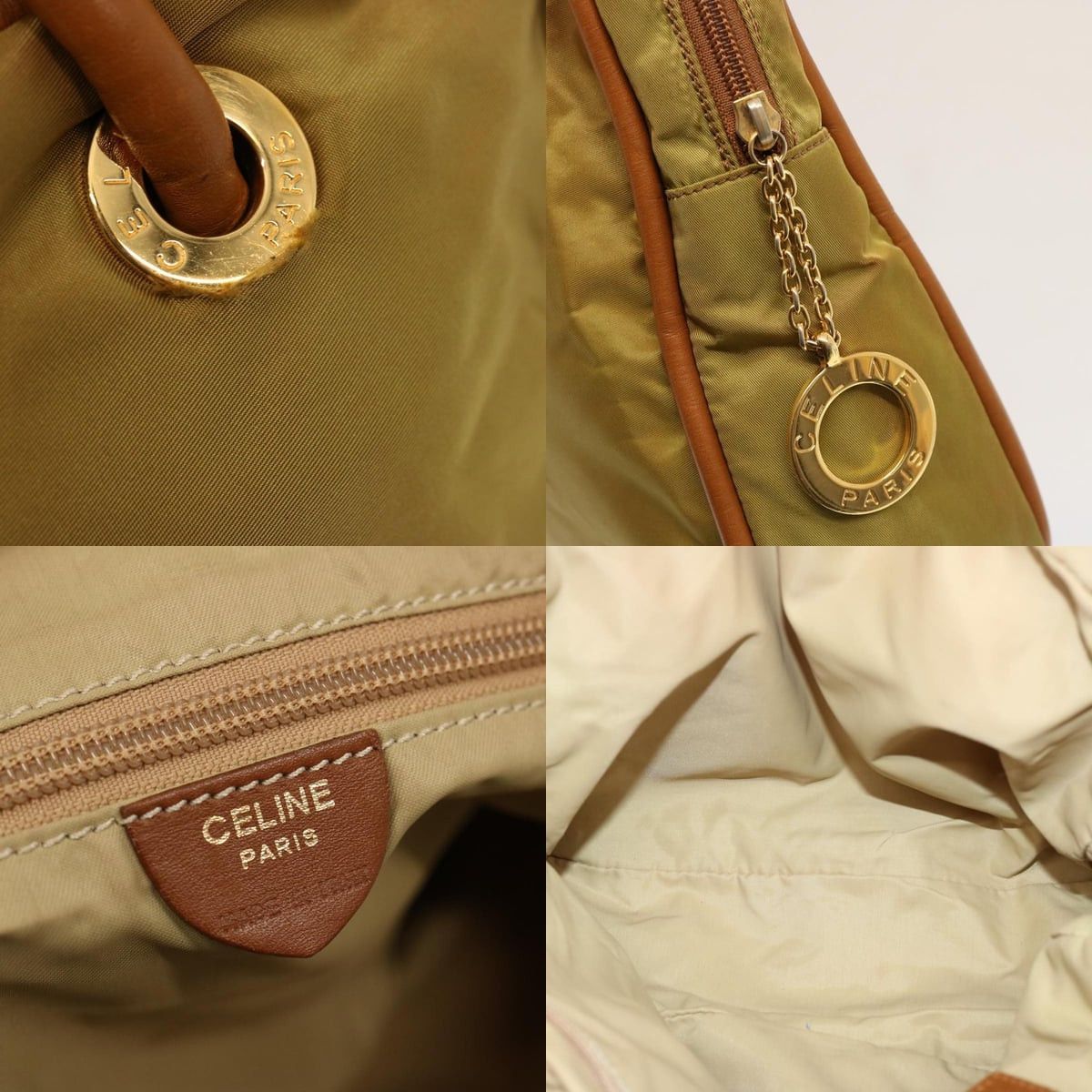 Celine CELINE Shoulder Bag Nylon Khaki Size ONE SIZE - 11 Thumbnail
