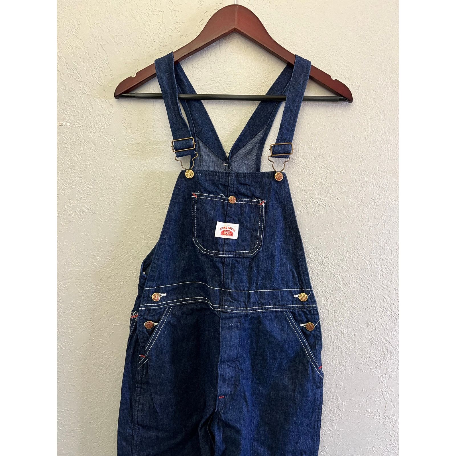 Vintage Vintage Round House Denim Overalls USA Cotton Bib Sz S/M Size US 30 / EU 46 - 1 Thumbnail