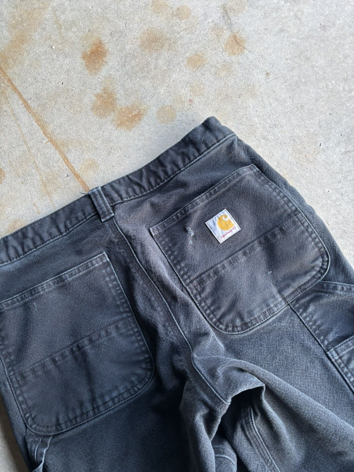 Carhartt × Vintage Crazy Faded Black Double Knee Carhartt Wide Leg Pants Size US 32 / EU 48 - 3 Thumbnail