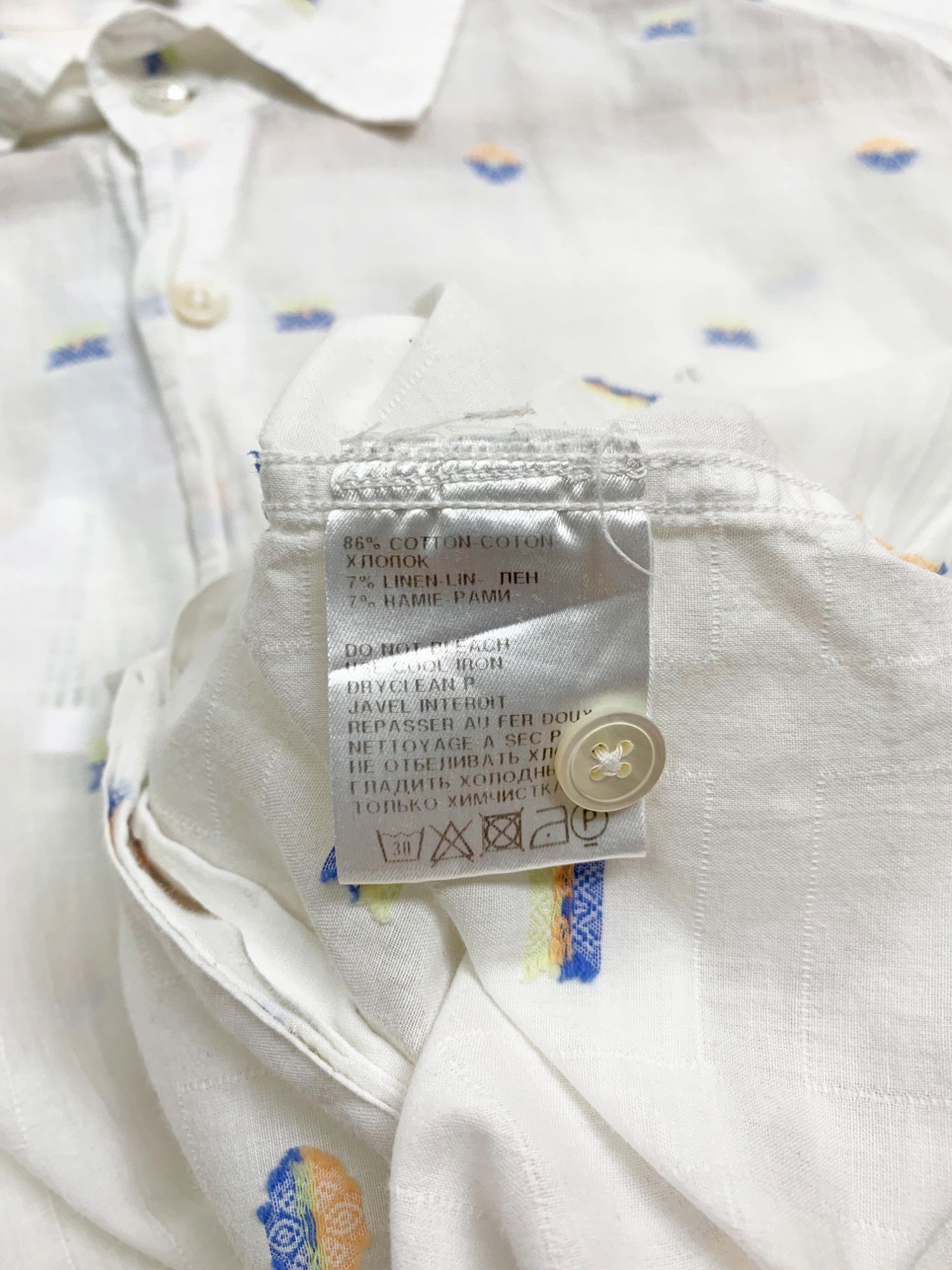 Ann Demeulemeester 2000's White Floral Pattern Shirt Size US L / EU 52-54 / 3 - 7 Thumbnail