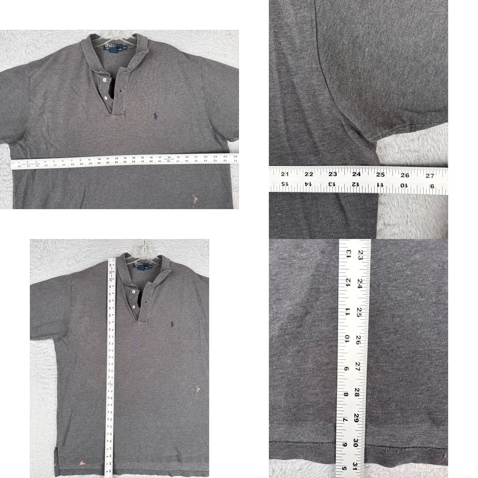 Ralph Lauren VINTAGE Ralph Lauren Polo Shirt Men 2XL Gray Short Sleeve Cotton Slim Polo Shirt 2XL Mens Size US XXL / EU 58 / 5 - 8 Thumbnail