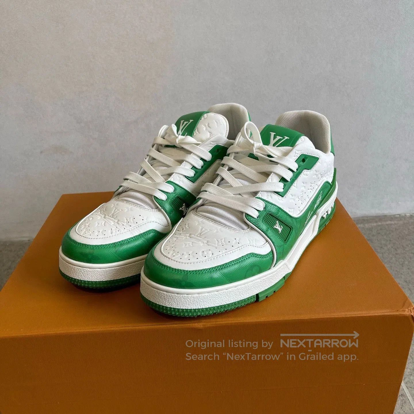 Louis Vuitton LV White Green Trainer Sneakers 8.5. Size US 8.5 / EU 41-42 - 1 Thumbnail