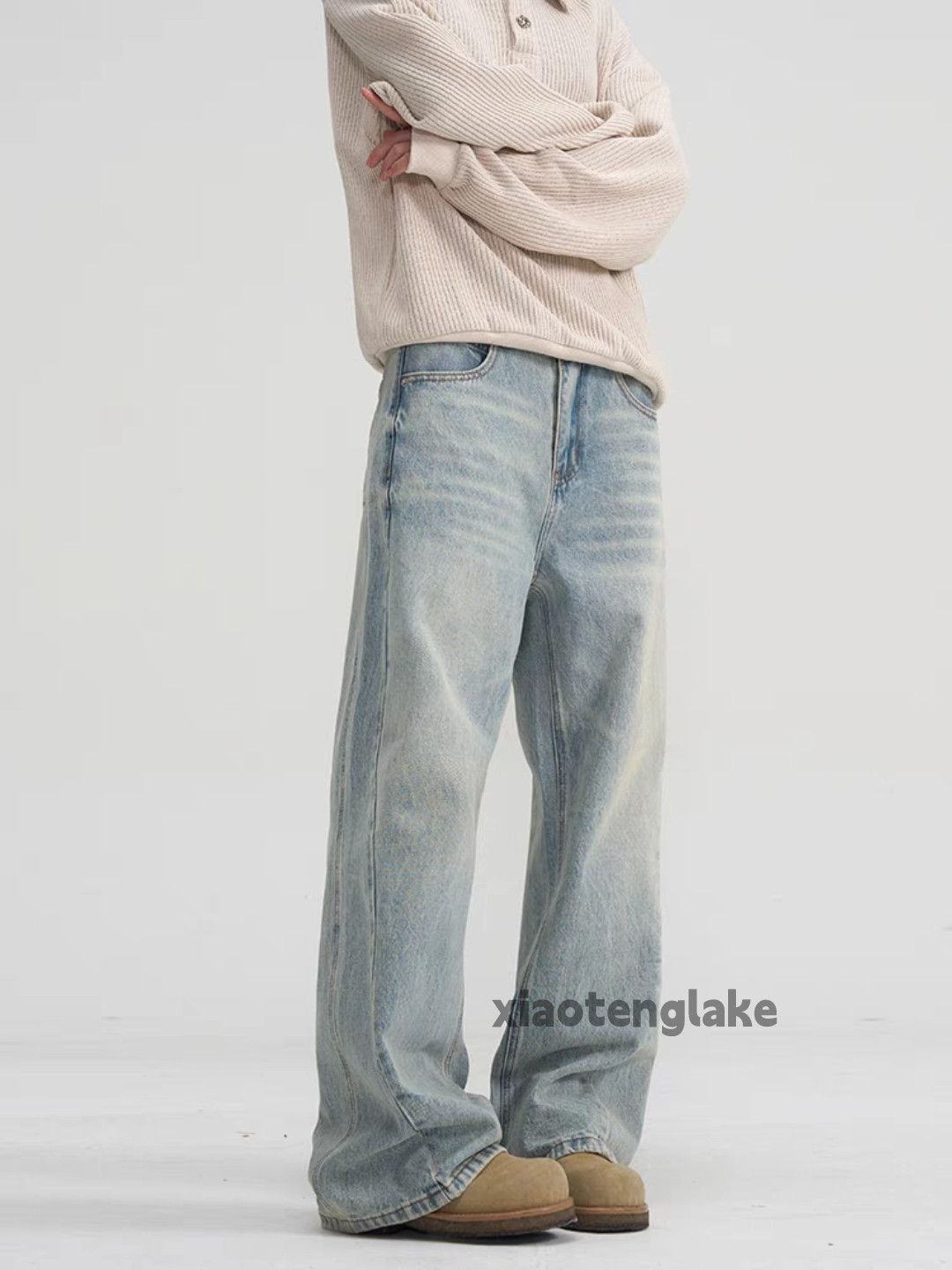 Jean × Vintage washed faded cleanfit yuppie loose baggy jeans Size US 32 / EU 48 - 2 Thumbnail