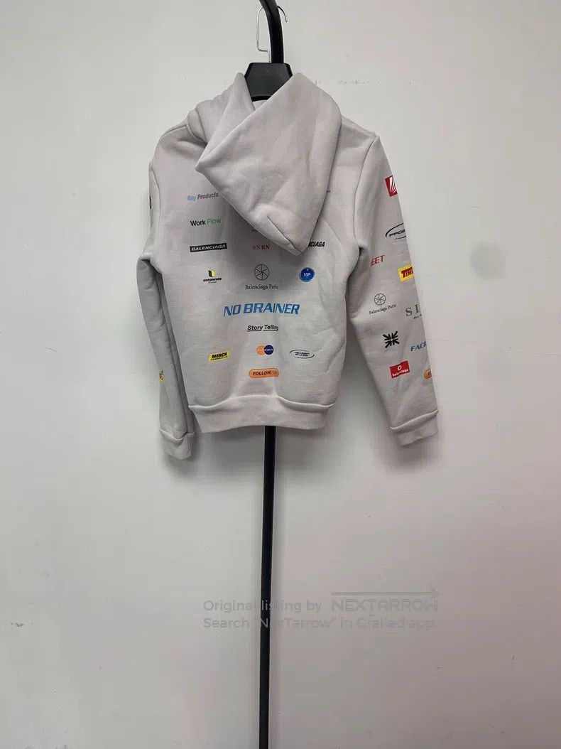 Balenciaga Balenciaga Letter All-Over Printed Casual Hooded Sweatshir Size US M / EU 48-50 / 2 - 2 Thumbnail