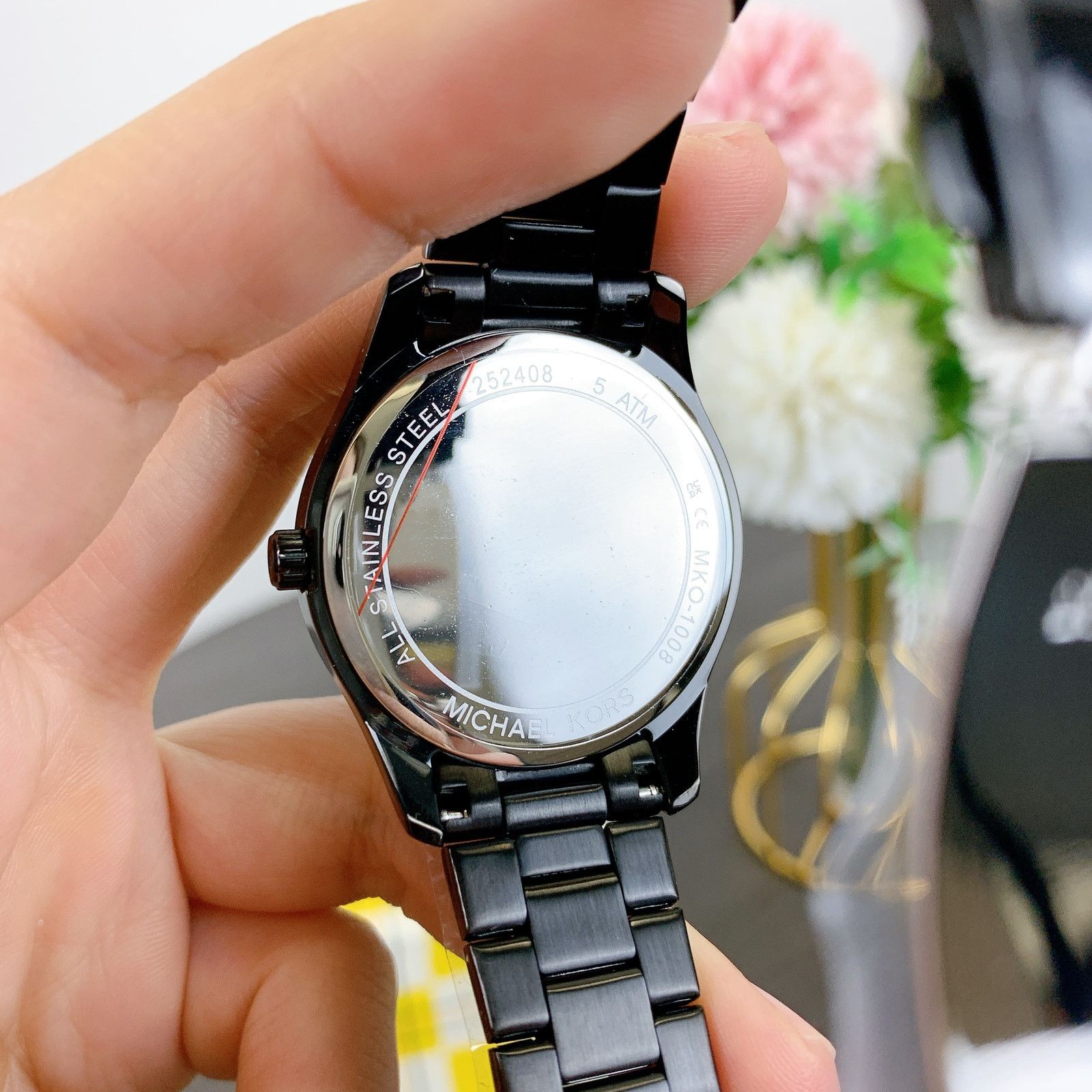 Michael Kors Michael Kors MKO1008 Blsck Stainless Steel Watch Size ONE SIZE - 5 Thumbnail
