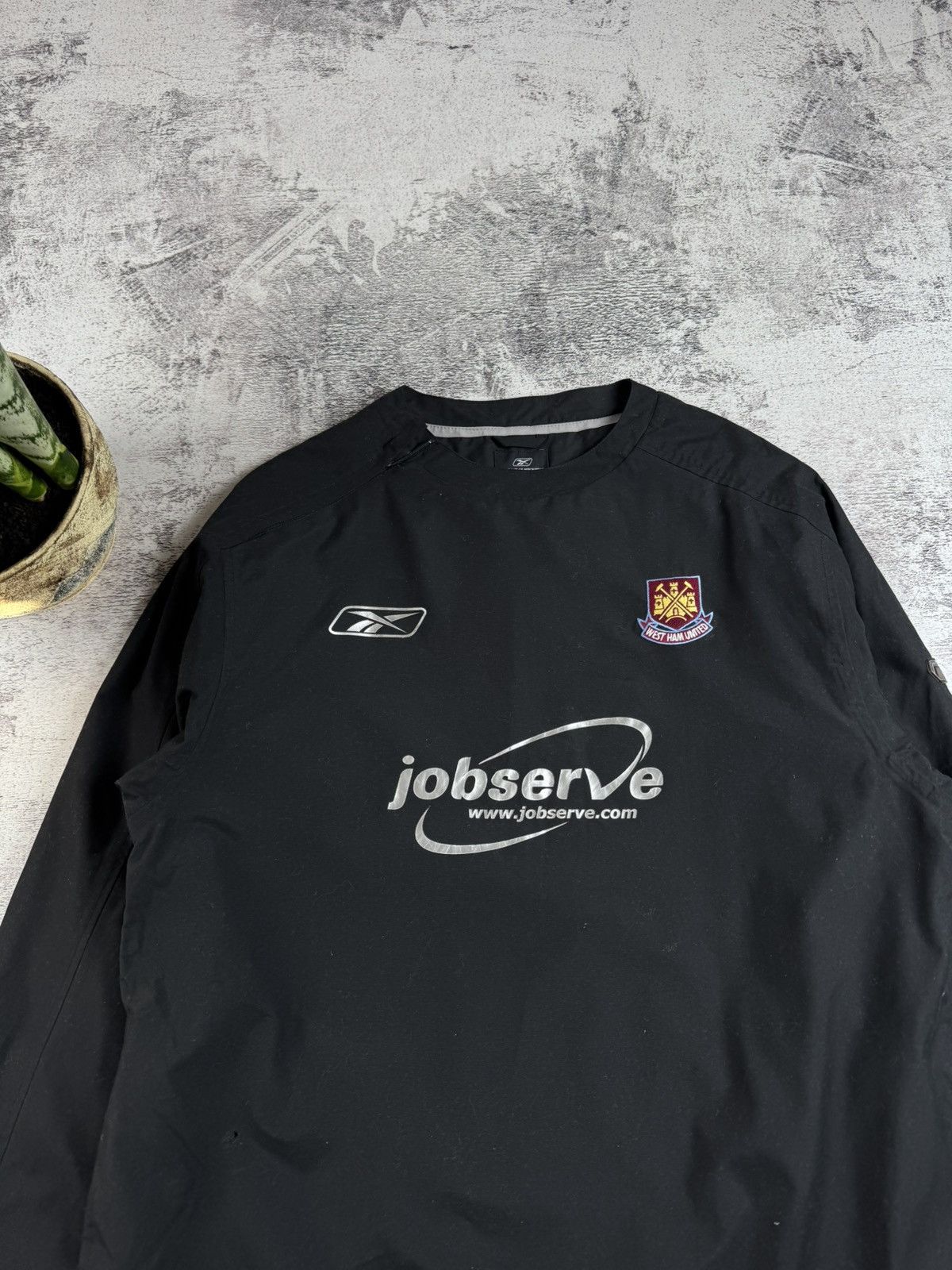 Reebok West Ham 2003 Reebok Nylon LongSleeve Soccer Football Jersey Sweatshirt Jacket Size US M / EU 48-50 / 2 - 5 Thumbnail