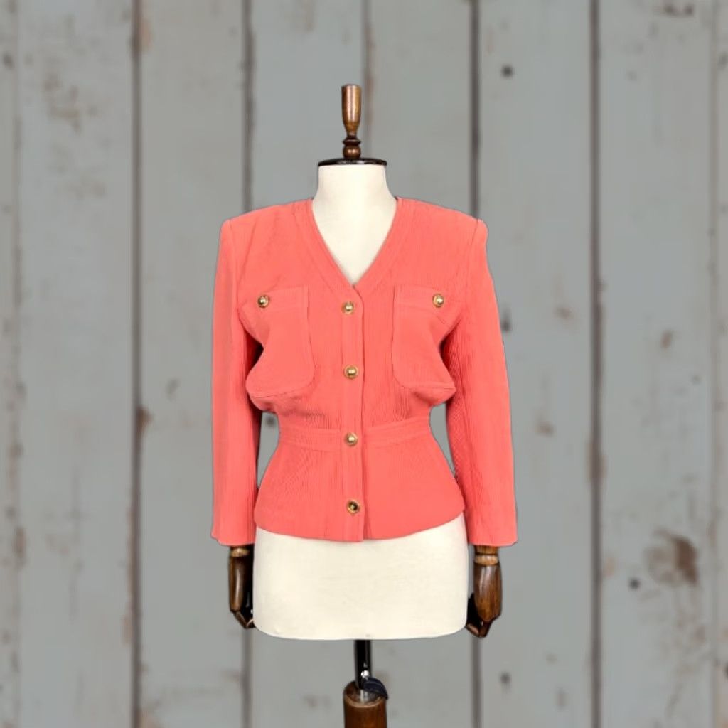 Valentino Valentino Cardigan Sweater Pink Merino Long Sleeve Button Up Womens Size One Size Size ONE SIZE - 1 Thumbnail