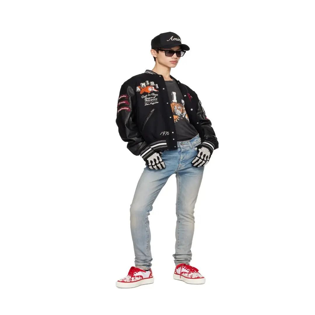 Amiri oc11z0225 Stars Court Low-Top Sneakers in White & Red Size US 7 / EU 40 - 5 Thumbnail