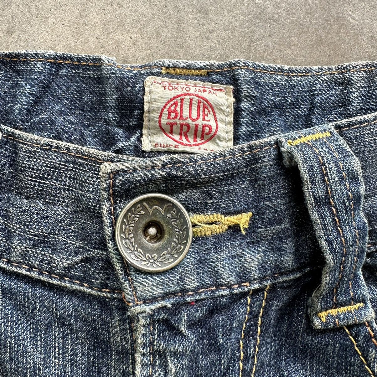 Japanese Brand Vintage Edwin Distressed Faded Rusty Flare Denim Jean Pant Size US 30 / EU 46 - 6 Thumbnail