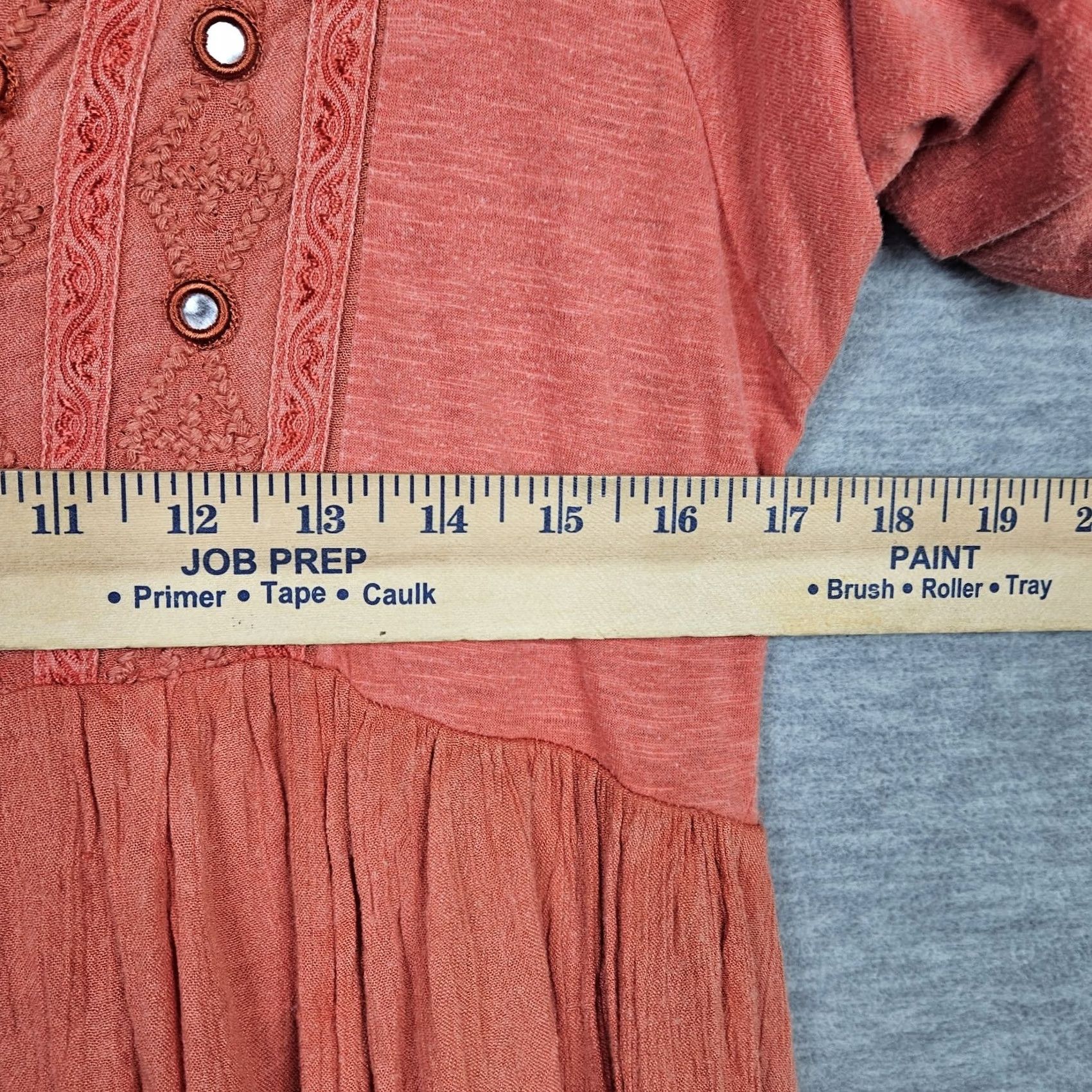 Free People Free People Women's Orange Embroidered Short Sleeve Flared Dress S Size 28" / US 6 / IT 42 - 5 Thumbnail