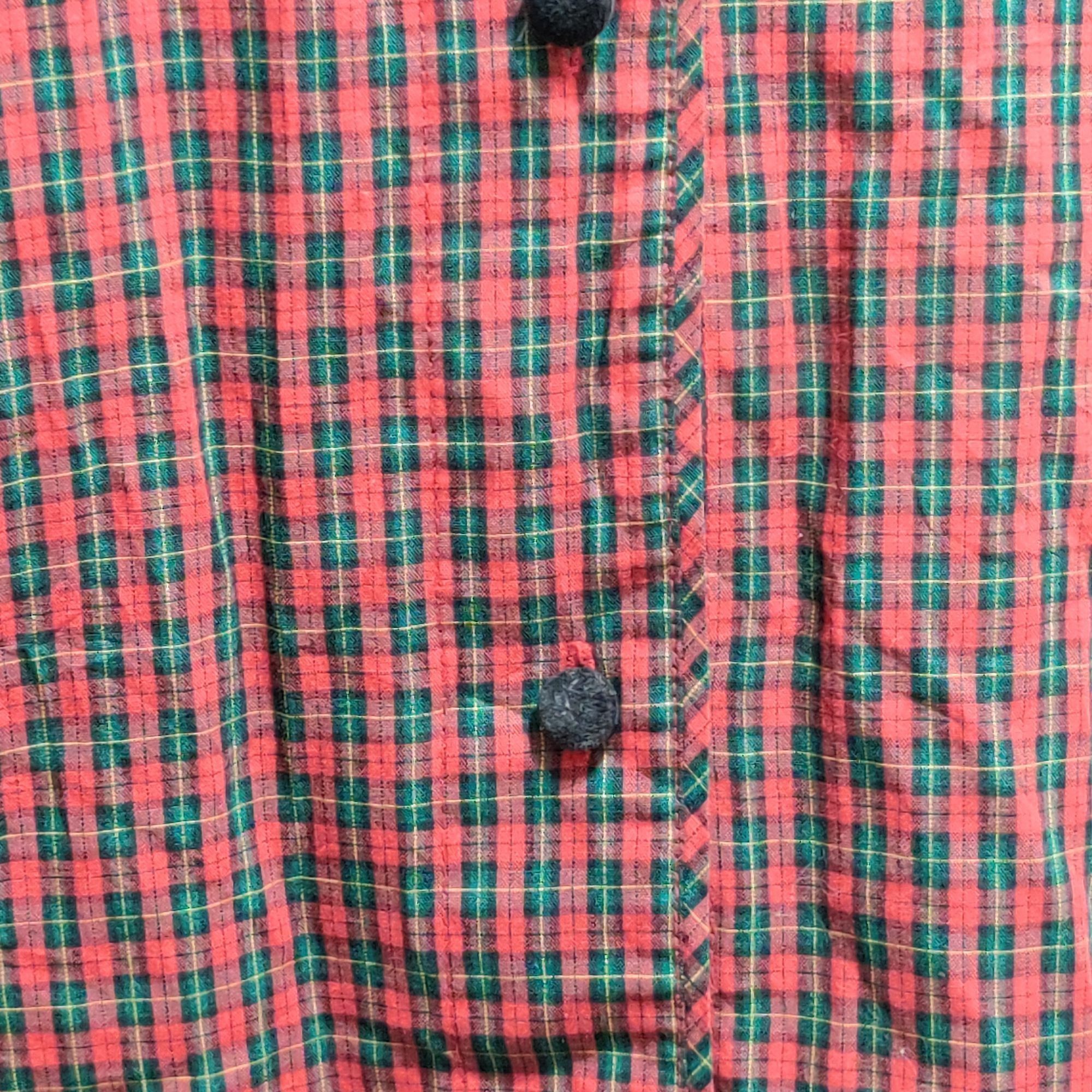 Vintage Vintage Karen Scott M Red Green Plaid Button Shirt Embroider Size M / US 6-8 / IT 42-44 - 7 Thumbnail
